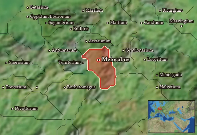 Map of Usipetia Vetus and its neighbours