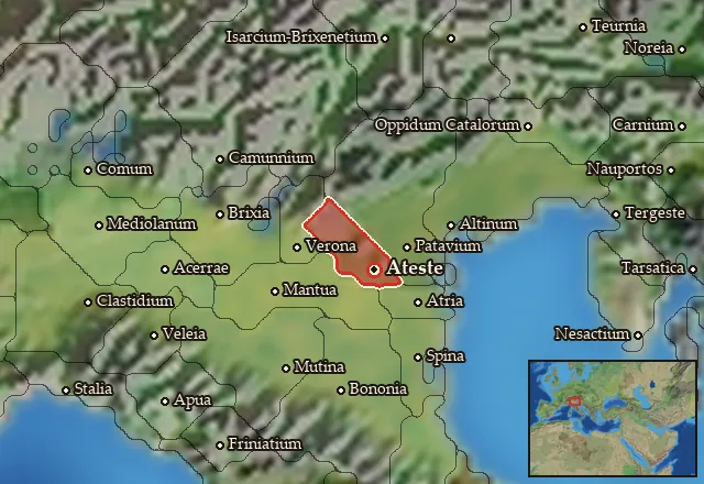 Map of Venetia Occidentalis and its neighbours