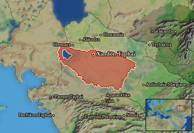 Map of Xandia-Paria and its neighbours