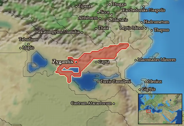 Map of Zygantia-Zauecia and its neighbours
