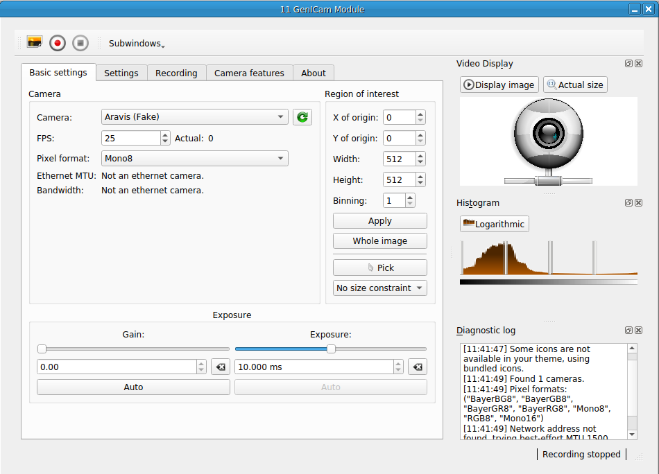 Genicam Camera GUI