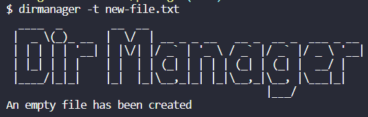 Terminal: confirmation message for creating file