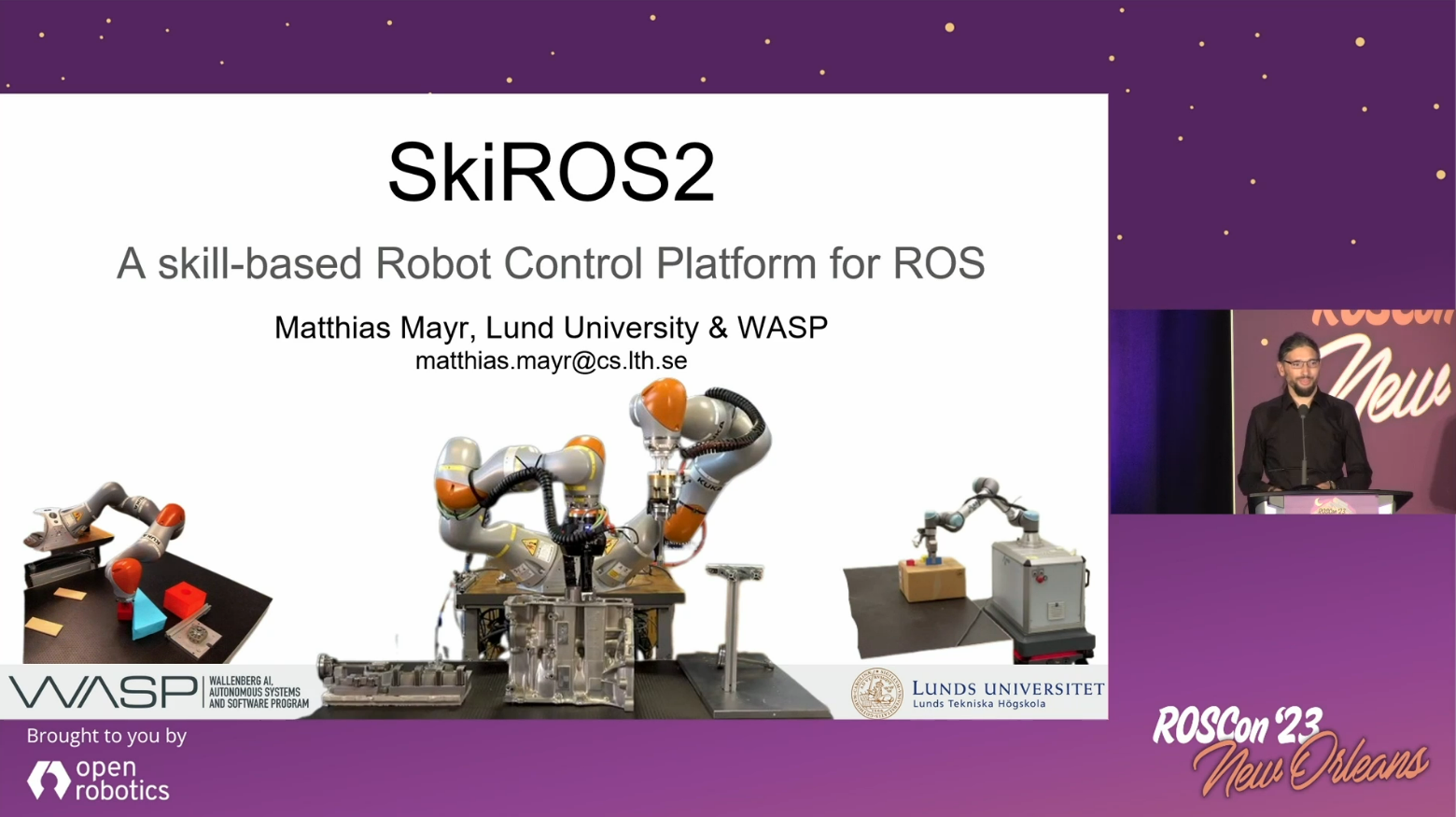 Screenshot of the ROSCon 2023 talk
