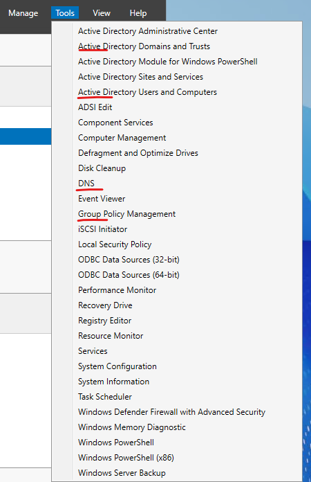 Ferramentas administrativas do Active Directory