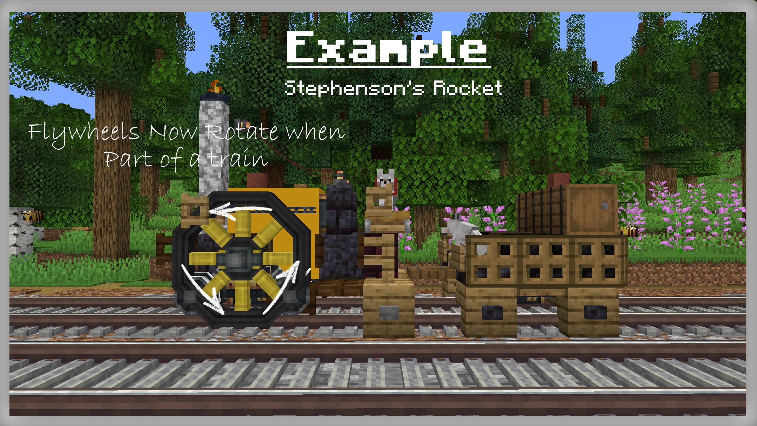 Stephenson's Rocket Built With Create Extended Flywheels