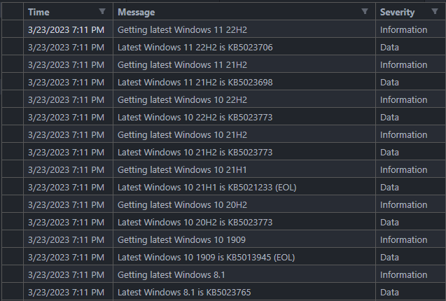 CSV Log File