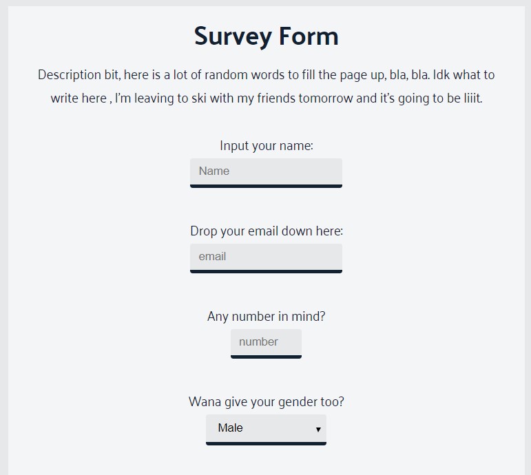 Survey Form Screenshot