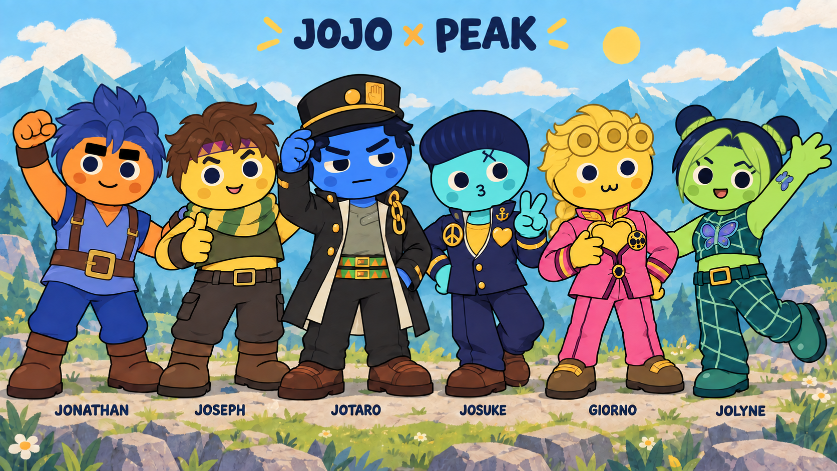 JOJO outfits concept illustration / JOJO 服装设计示意图