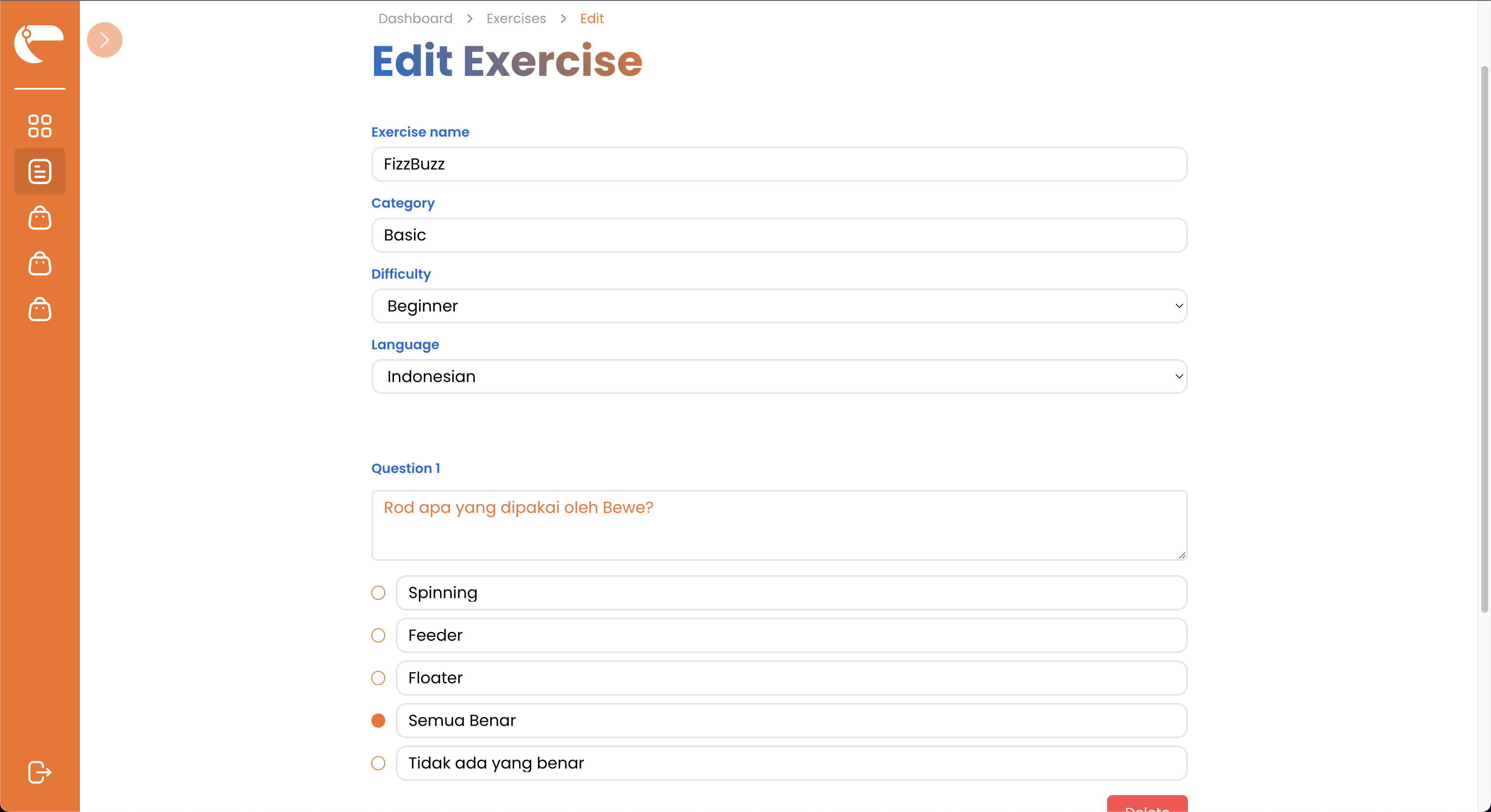 edit exercise