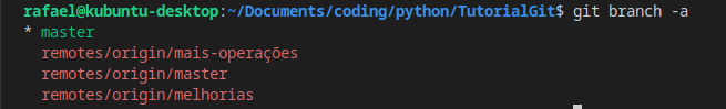 Output do git branch -a
