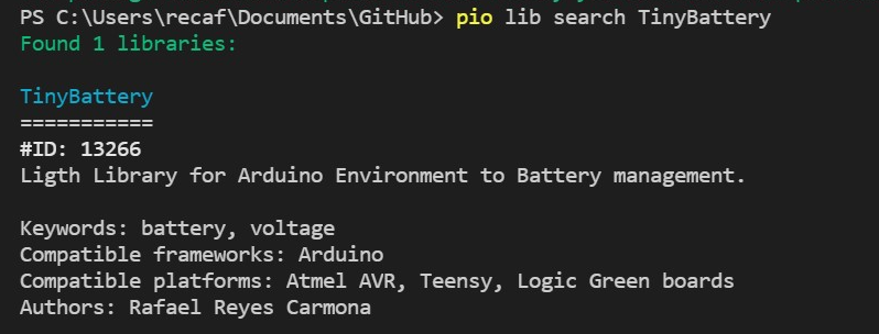 PlatformIO Search command