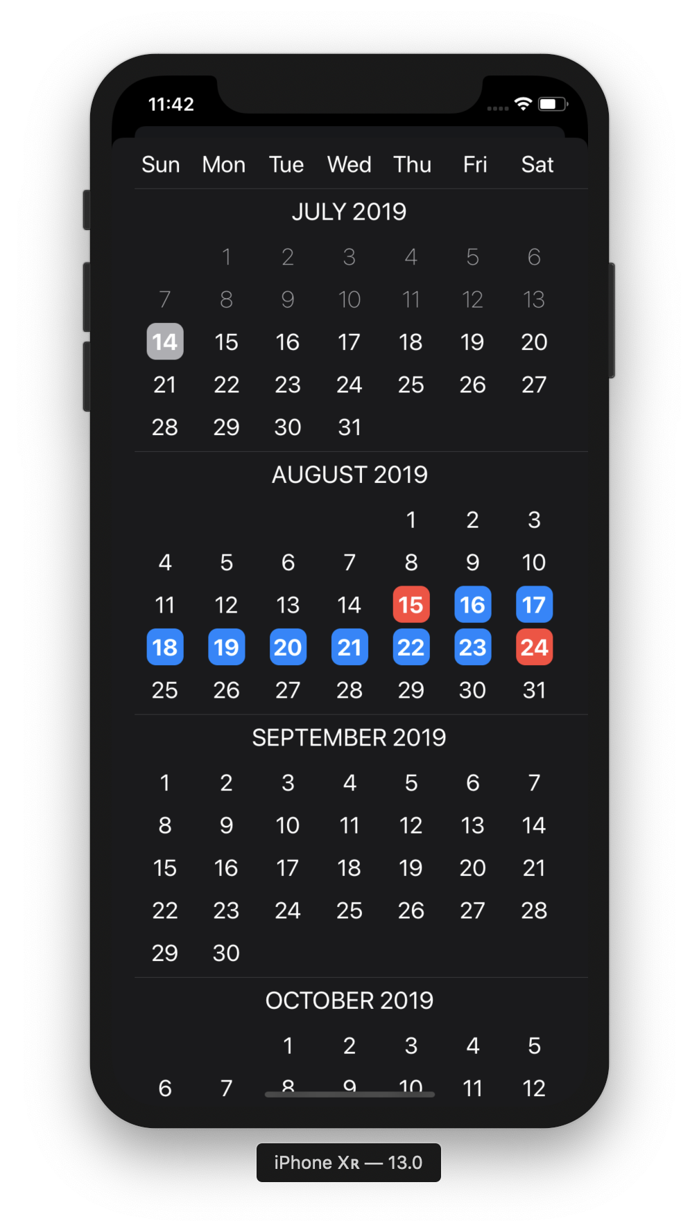 Rkcalendar