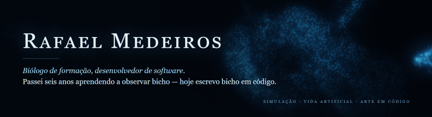 Rafael Medeiros — biólogo de formação, desenvolvedor de software