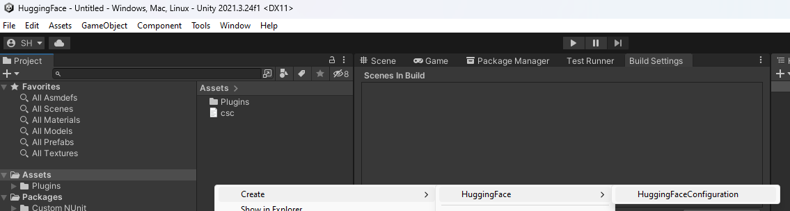 Create new HuggingFaceConfiguration