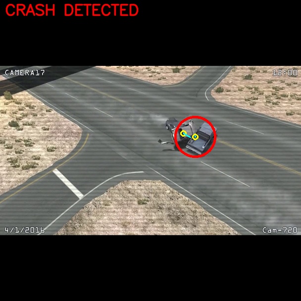 Example of detected crash in a Physics simulator