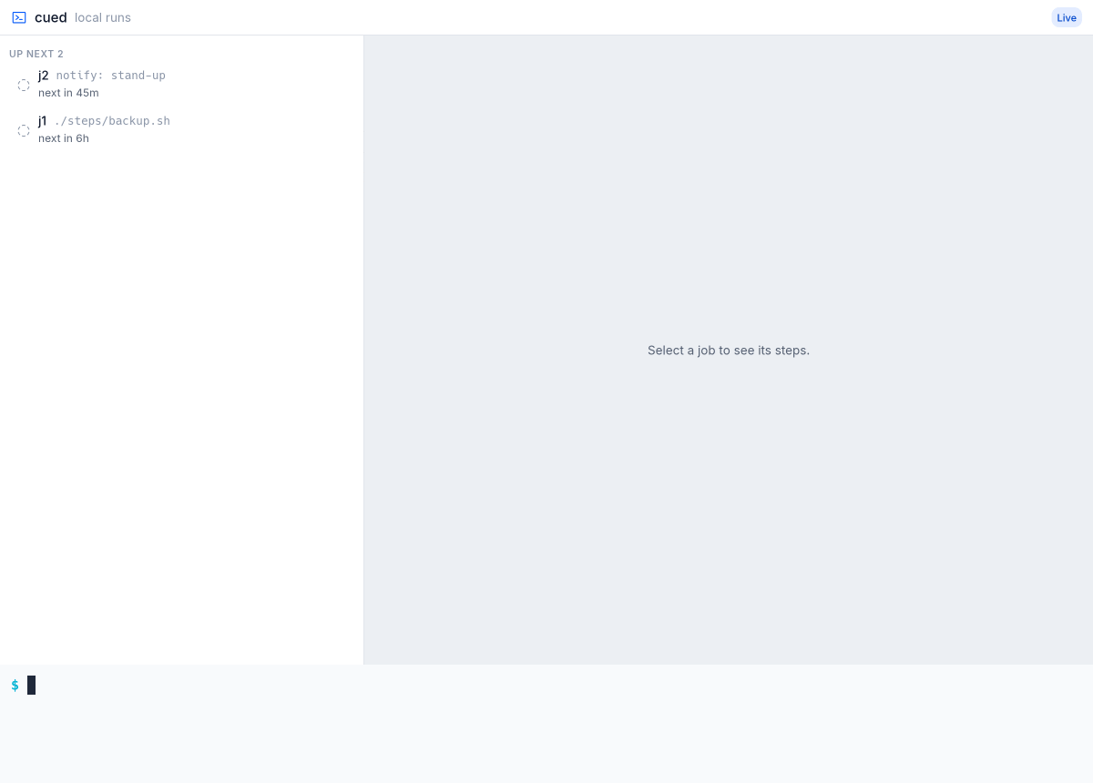 cued's status window following a release pipeline as a graph