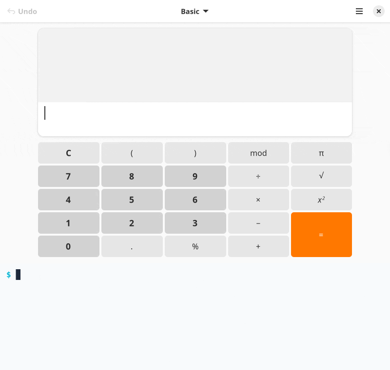 A terminal pane below an app window