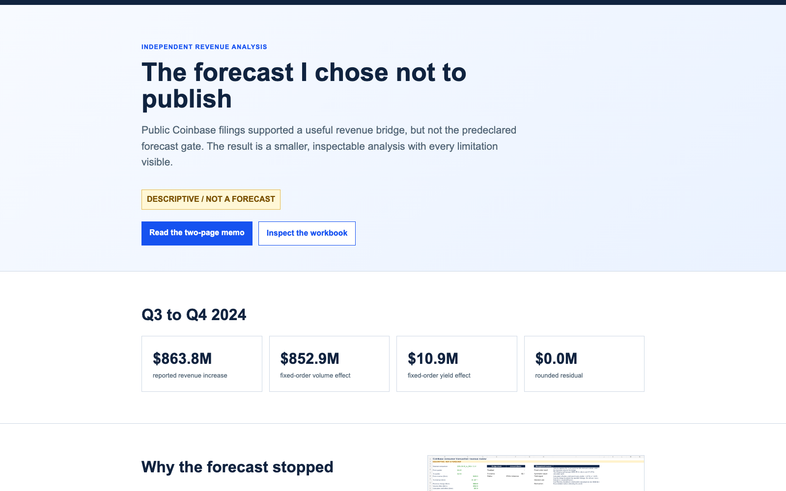 COIN revenue bridge case study