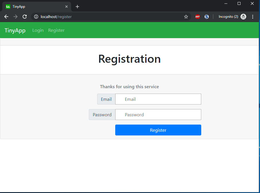 Registeration Page