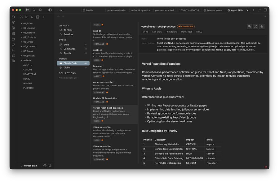 Browse skills, commands, and agents across 13+ coding assistants