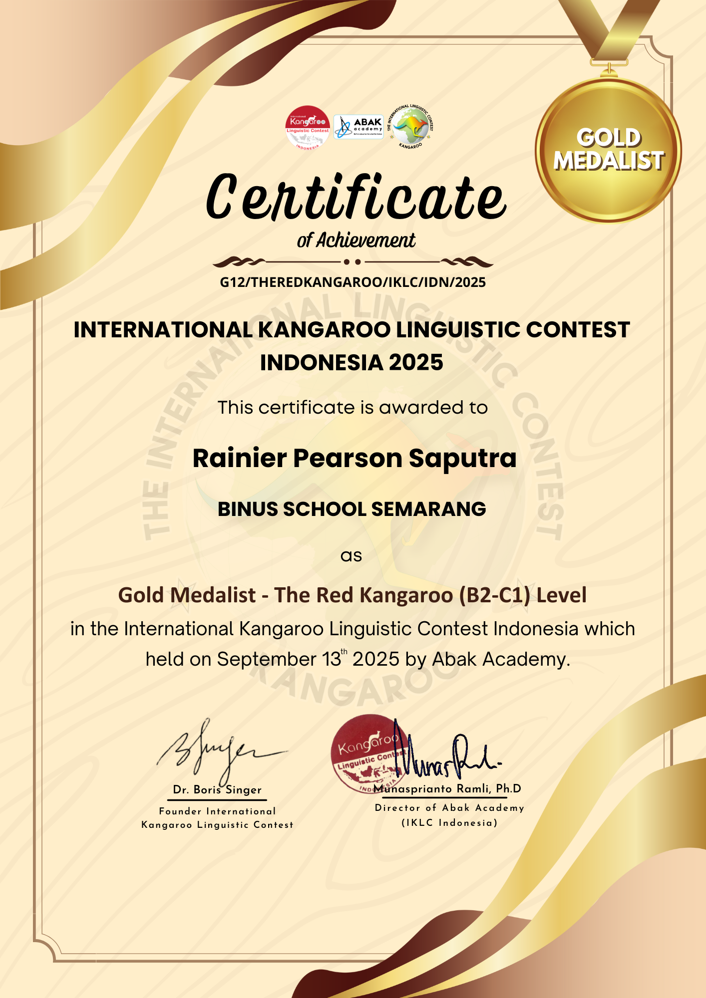 Certificate 1