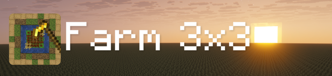 Banner with the icon of the data pack with the text "Farm 3x3" next to it.