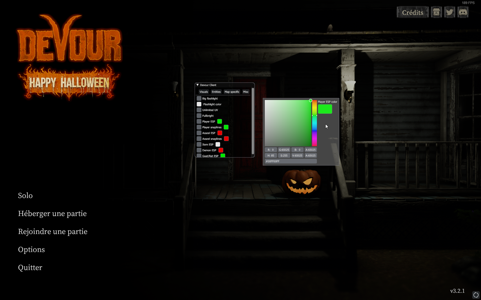 menu screenshot