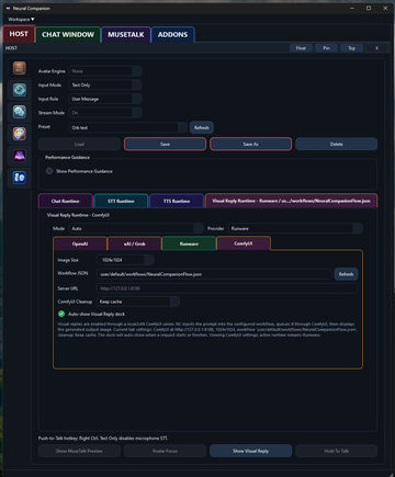 Host Runtime and Visual Reply