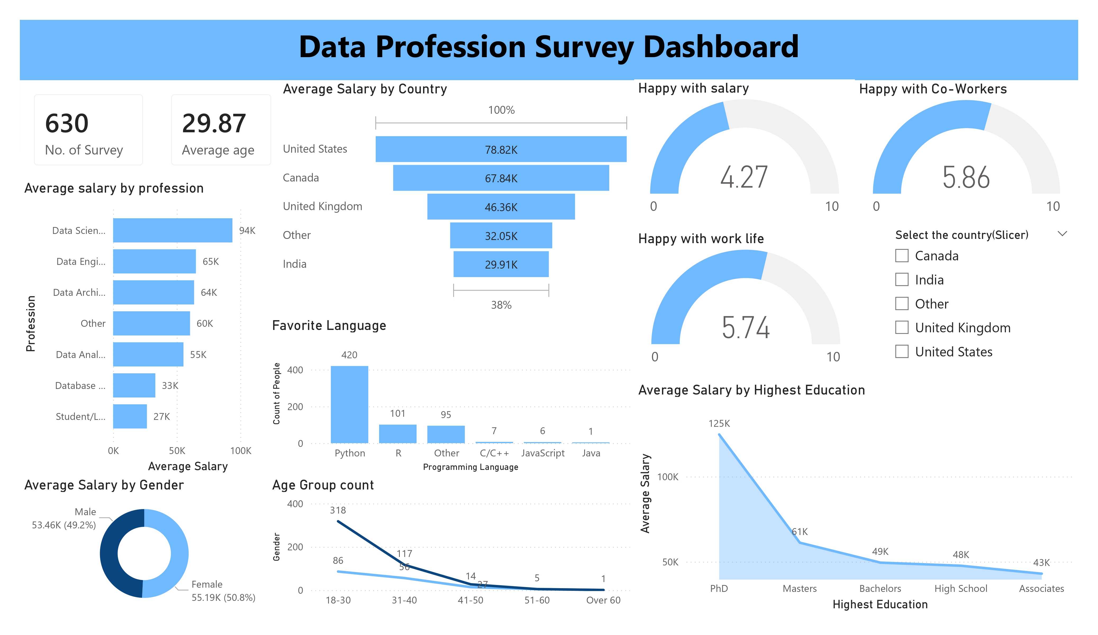 Data Profession Survey Dashboard