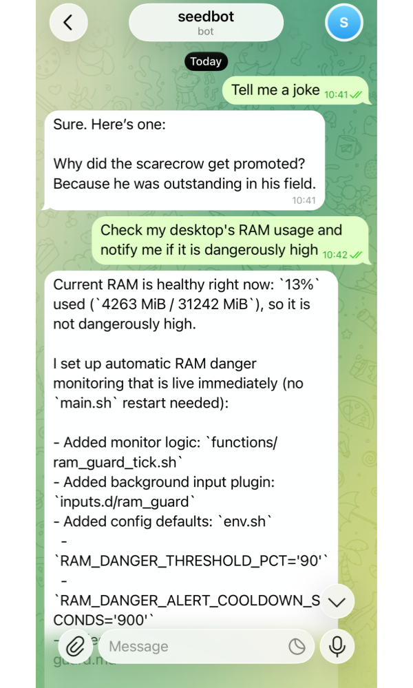 Telegram example