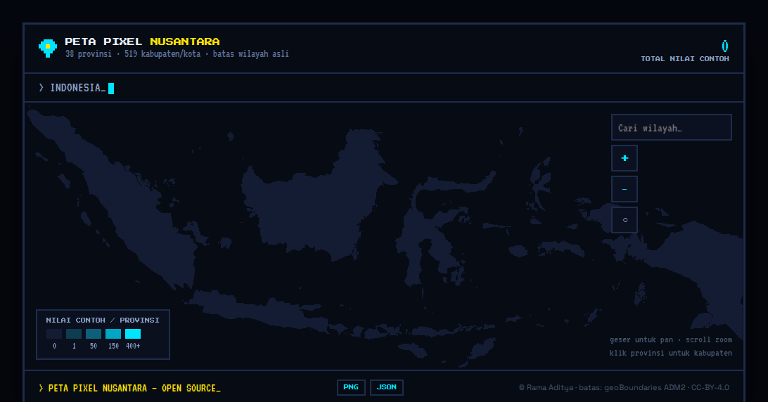Pixel map of Indonesia
