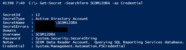 Extract Secure String password and PSCredential credential object from secrets