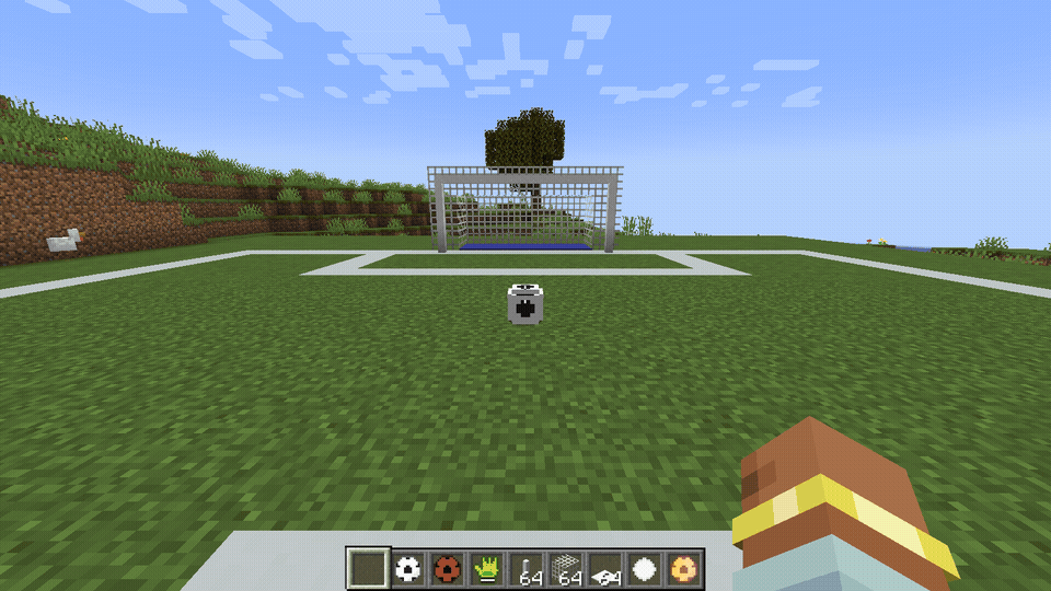 A full-power shot flies into the net: GOAL! Steve scores against Blue!