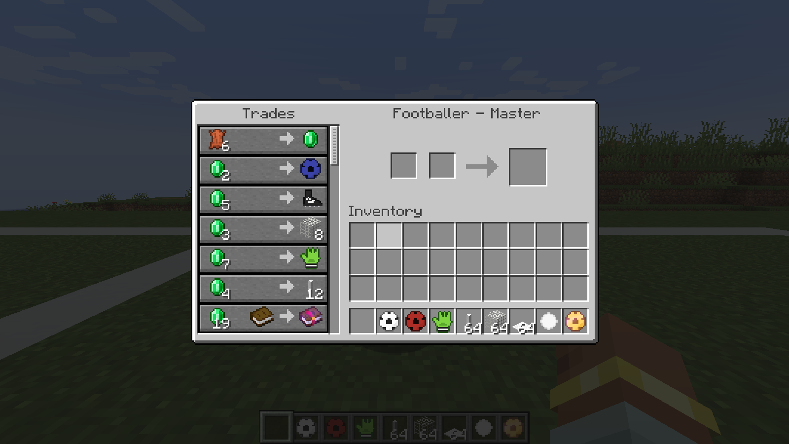 The trading screen of a master Footballer villager
