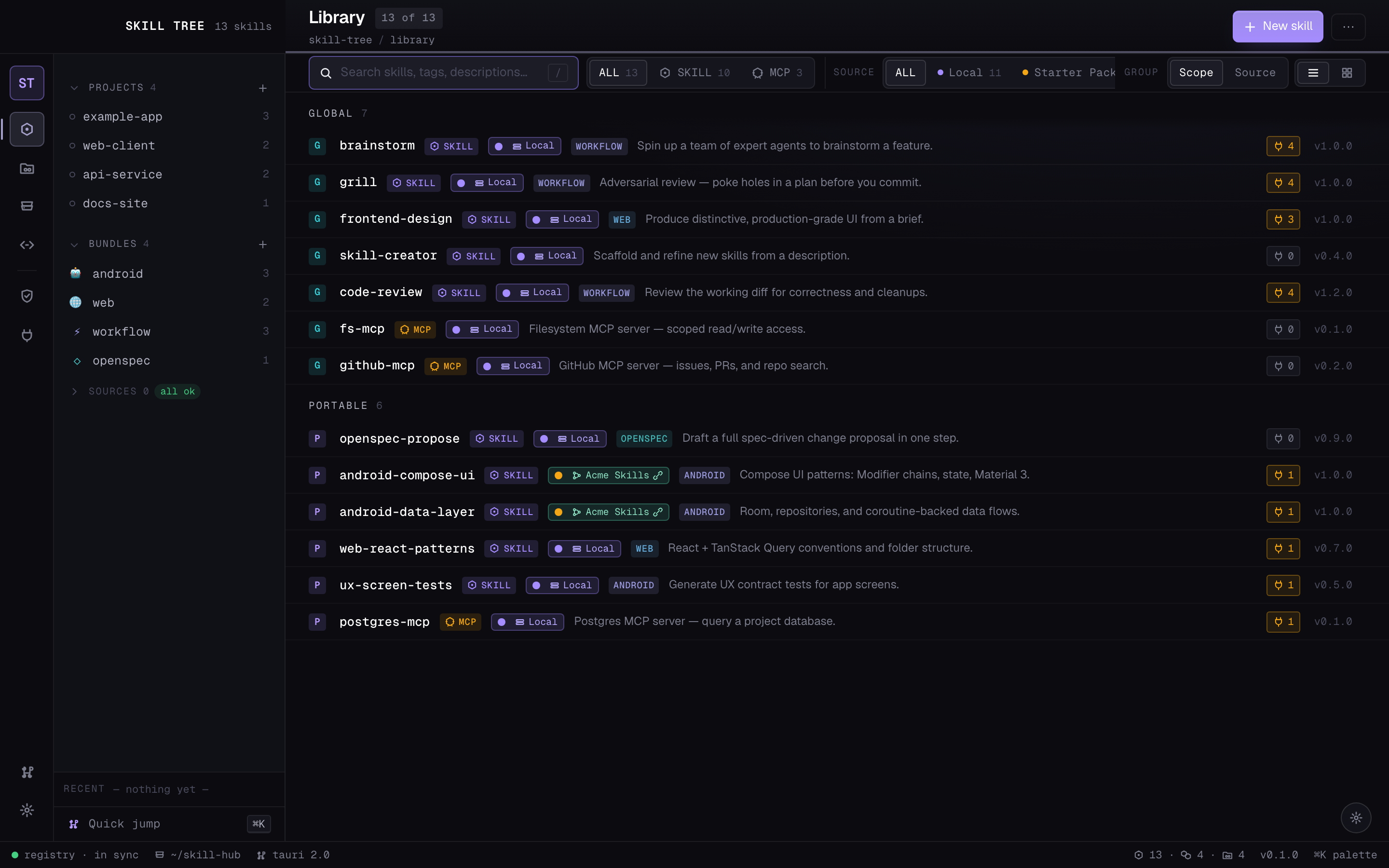 Skill Tree library