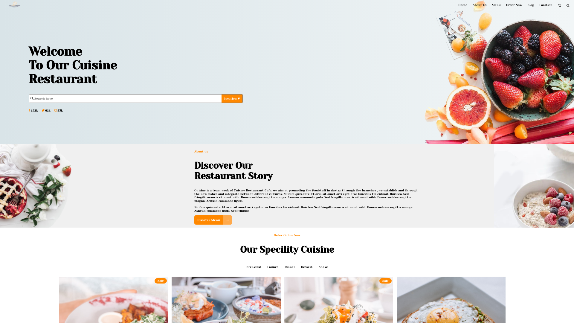 Website of a Cuisine Restaurant