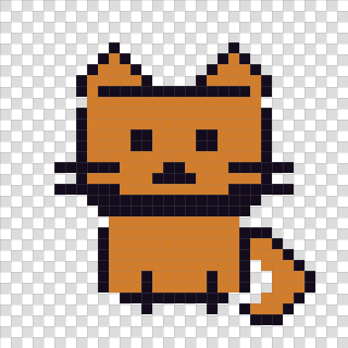 Pixel cat canvas