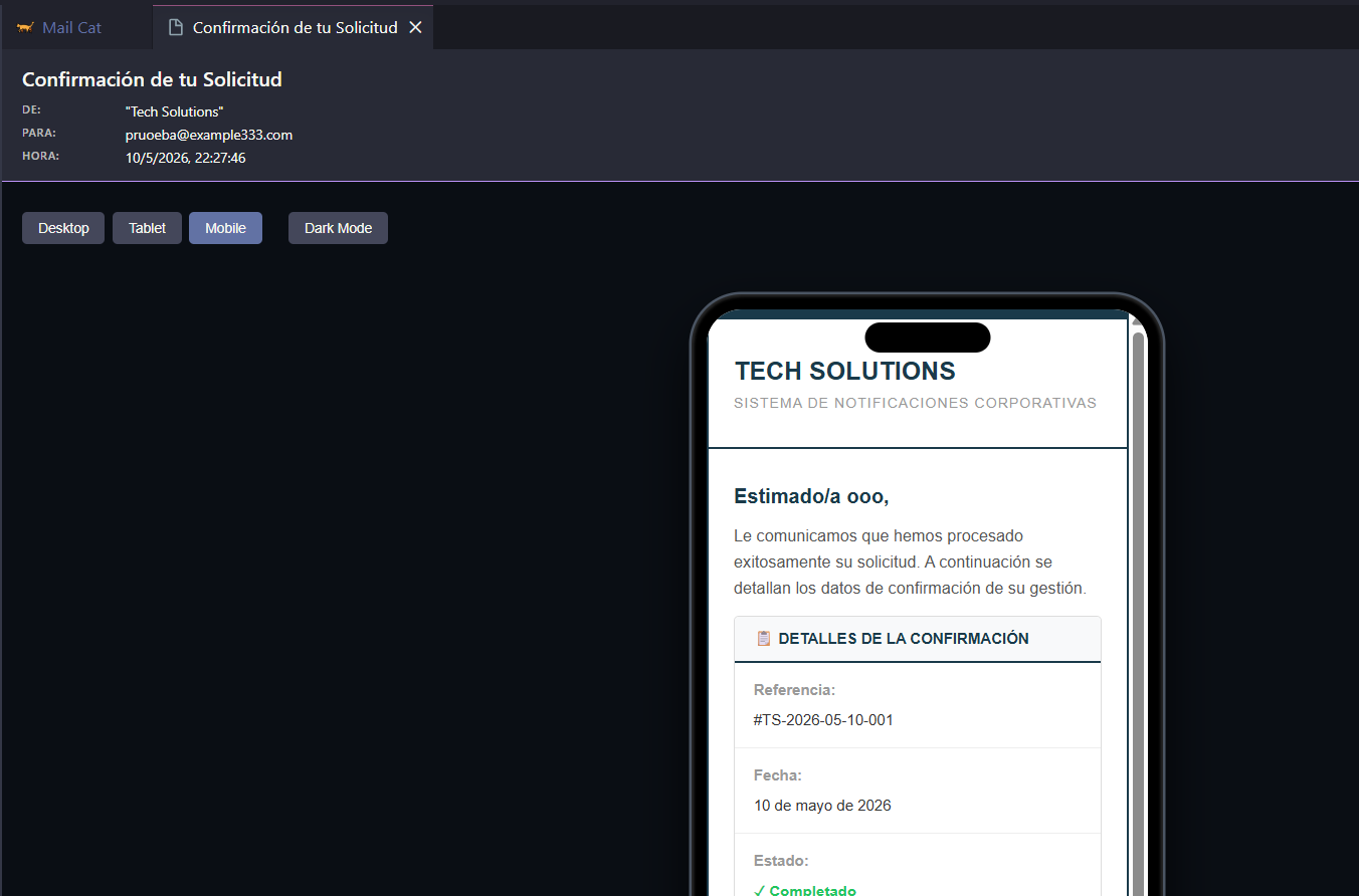 MailCat Fullscreen Mobile View