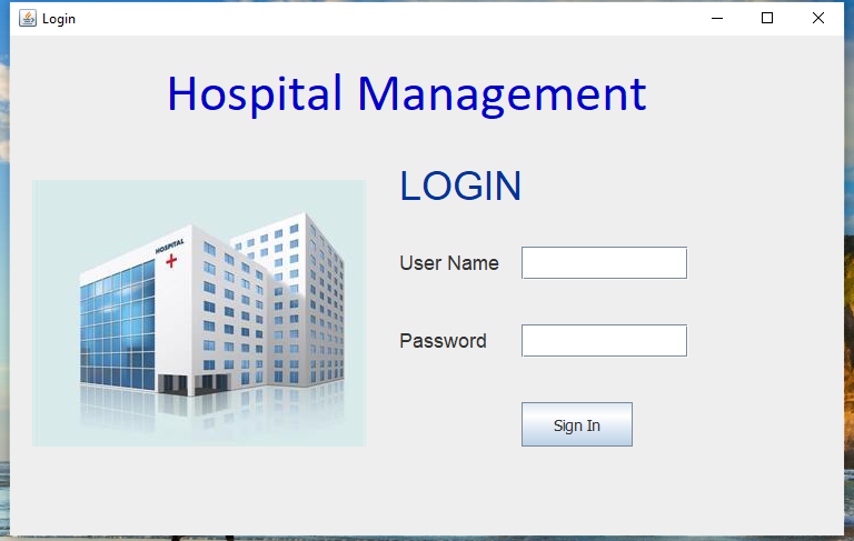 hospital management system project in java gui