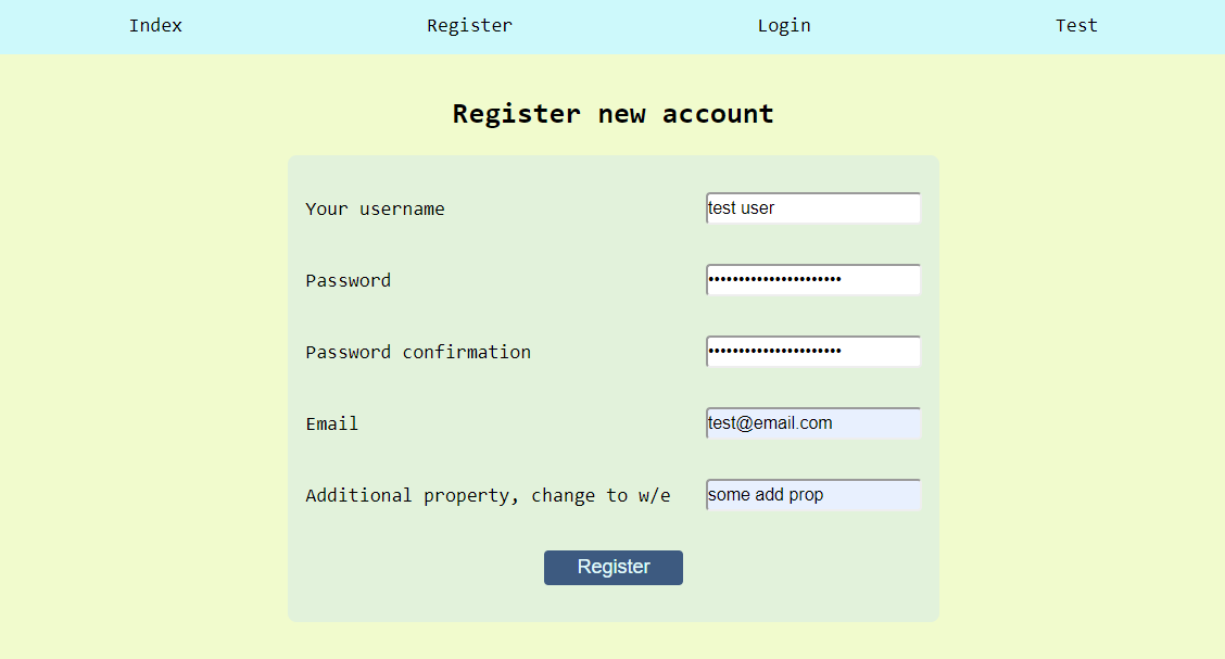 register page