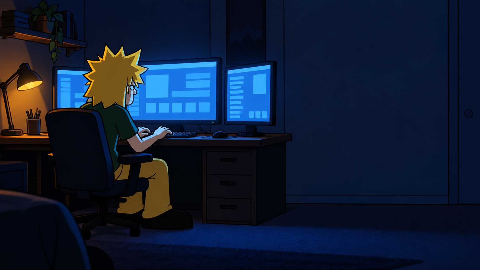 Earth To Jay storyboard concept showing Jay at work
