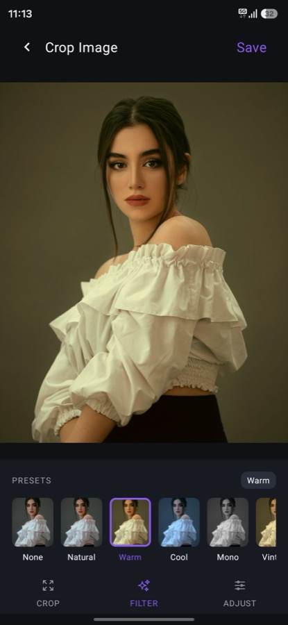PixEdit filters screen