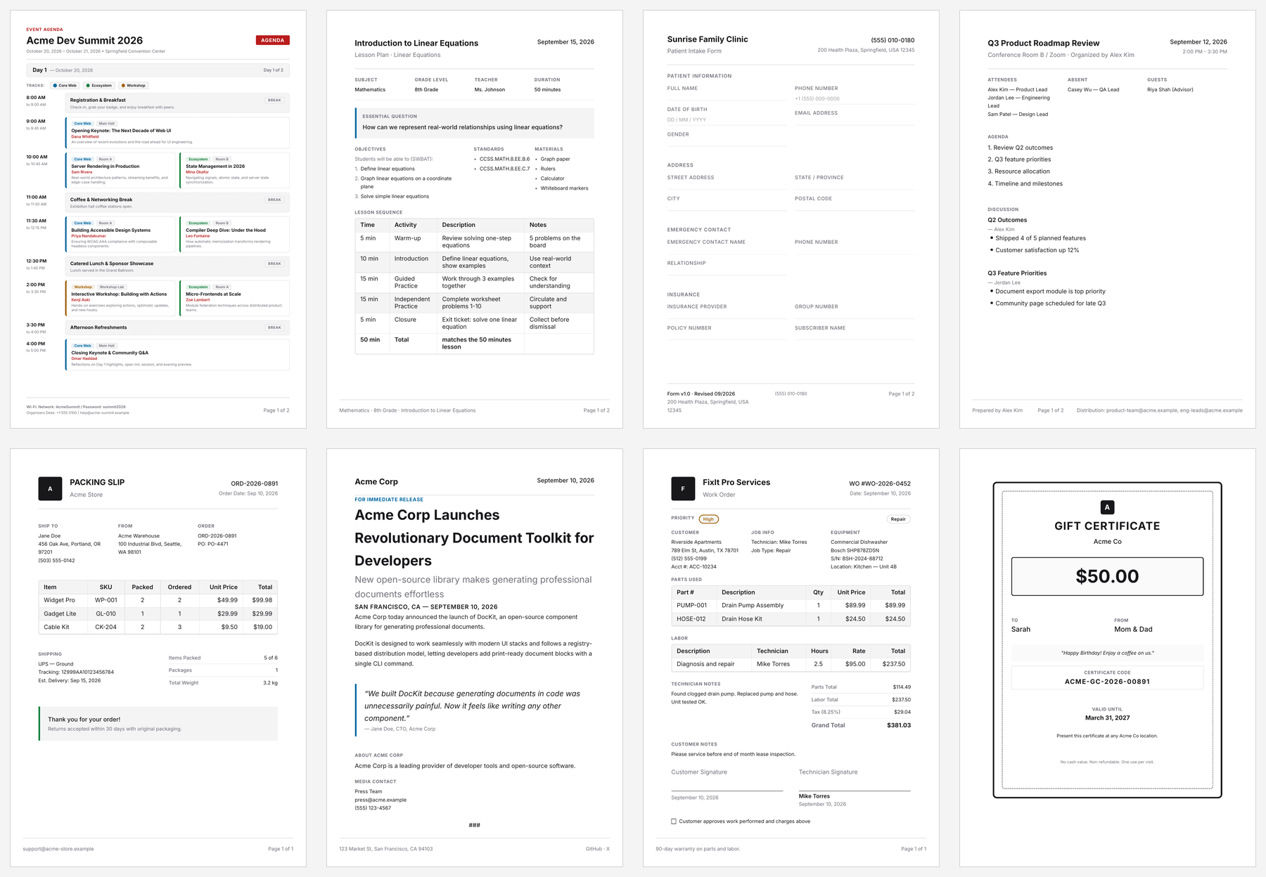 Document blocks