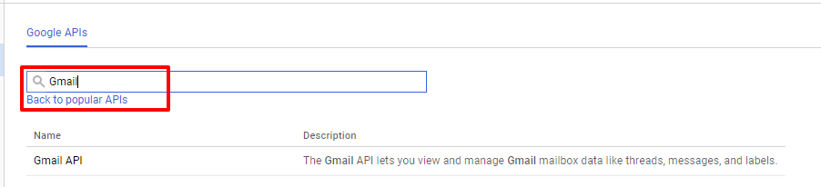 Gmail API on Google Cloud Console