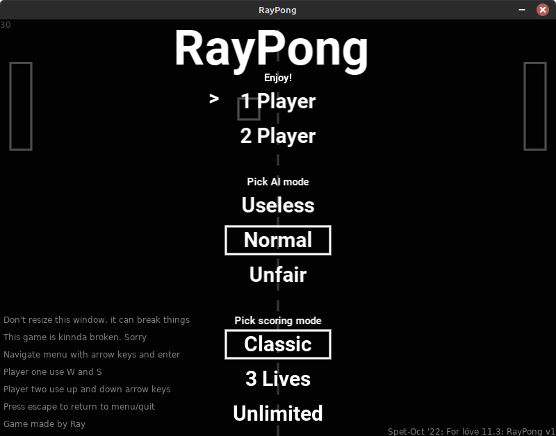 GitHub RayTheNoob/RayPong A pong like game