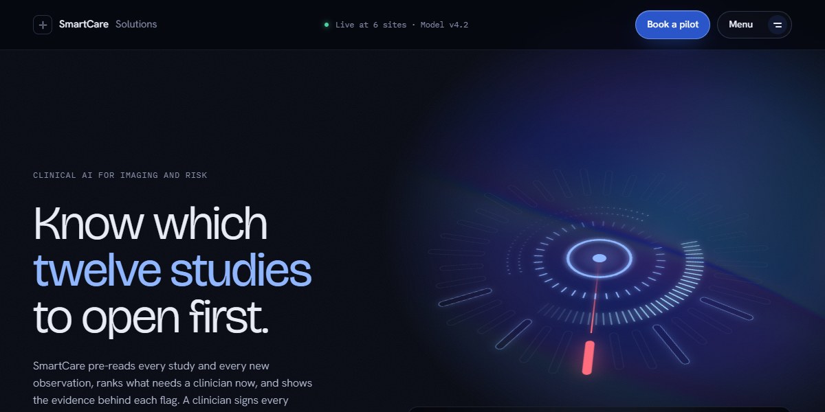 SmartCare Clinical AI Landing Page