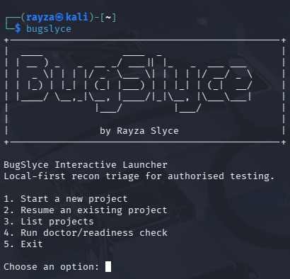 BugSlyce interactive launcher