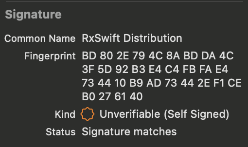 XCFrameworks Signature Fingerprint in Xcode 15+