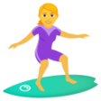 Woman Surfing on JoyPixels
