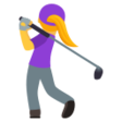 Woman Golfing on JoyPixels